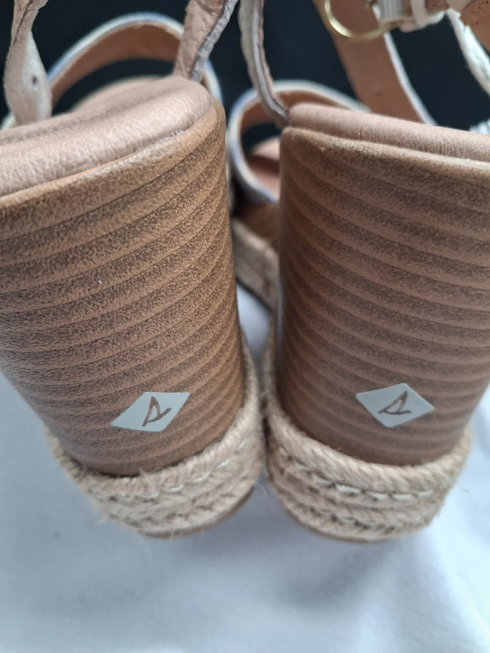 Sperry Women's Blue & White Striped Wedge Sandals - Picture 6 of 9